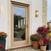 External Door & Frame Set - Shaker 1L Oak - Clear Double Glazing