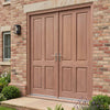 External Double Door & Frame Set - Colonial 4 Panel Hardwood