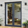 External Patio French AluVu Door Set - Fully Finished In Anthracite Grey - 1200mm x 2090mm - Opens In