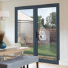 External Patio French AluVu Door Set - Fully Finished In Anthracite Grey - 1800mm x 2090mm - Opens Out