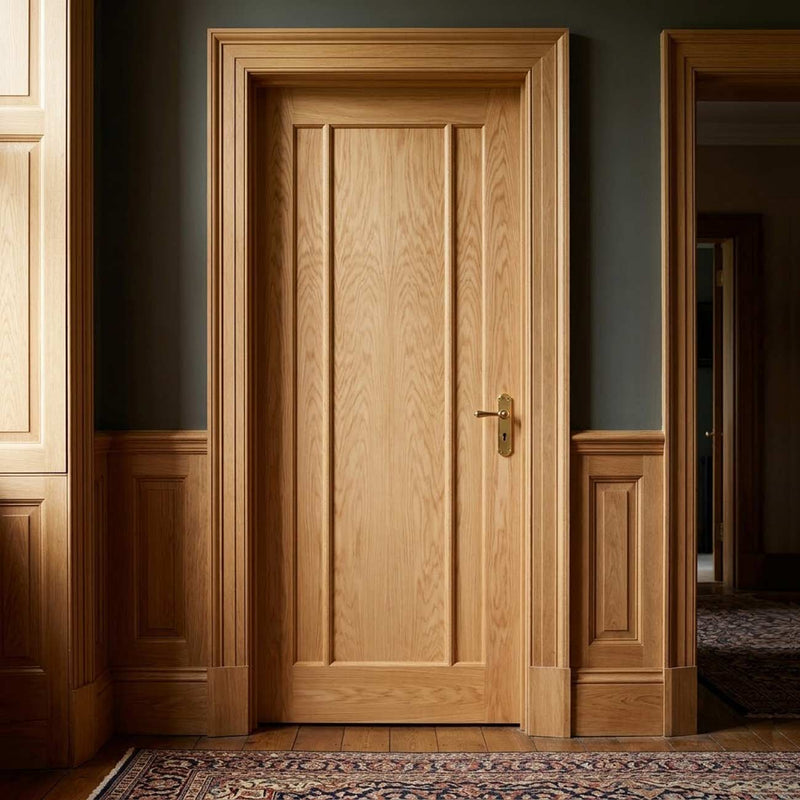 Fire Internal Door, Lincoln 3 Panel Oak - 1/2 hour Fire Rated