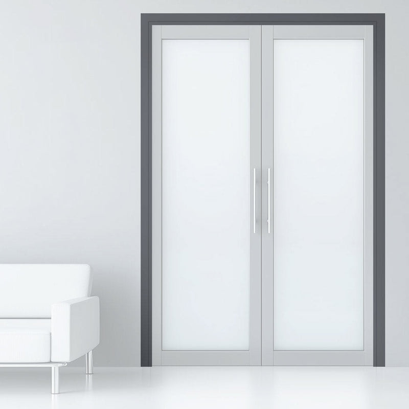 Double Fire Door Frame Kit in Stormy Grey Primed MDF - Suits Double Fire Doors