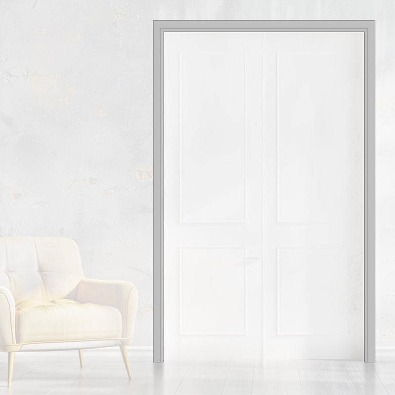 Double Fire Door Frame Kit in Mist Grey Primed MDF - Suits Double Fire Doors