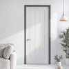 Single Fire Door Frame Kit in Stormy Grey Primed MDF - Suits 30 Minute Fire Doors