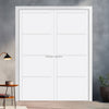 Firena Panel Solid Wood Internal Door Pair UK Made DD0114P - Cloud White Premium Primed - Urban Lite® Bespoke Sizes