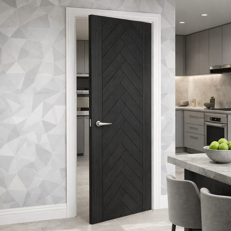 Fontaine Brushed Black Oak Internal Door