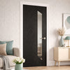 Fontaine Brushed Black Oak Internal Door  - Clear Glass