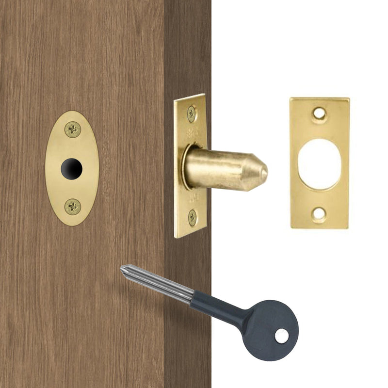 Eurospec DSB8225, Security Door Bolt & Key - Electro Brass Finish