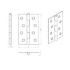 4x Ares Loft Style Polished Gold Finish Hinges - 102x67mm