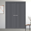 Galeria Panel Solid Wood Internal Door Pair UK Made DD0102P - Stormy Grey Premium Primed - Urban Lite® Bespoke Sizes