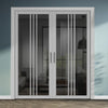 Galeria Solid Wood Internal Door Pair UK Made DD0102T Tinted Glass - Mist Grey Premium Primed - Urban Lite® Bespoke Sizes
