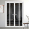 Galeria Solid Wood Internal Door Pair UK Made DD0102T Tinted Glass - Cloud White Premium Primed - Urban Lite® Bespoke Sizes