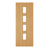 EasiKit Internal Door and Frame Kit - All Fittings Included - Galway Oak Glazed Internal Door - Clear Glass - Unfinished