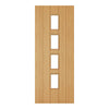 EasiKit Internal Door and Frame Kit - Galway Oak Glazed Internal Door - Clear Glass - Unfinished