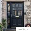 External Victorian Gaskell 5L 2P Front Door with Single Sidelight - Customisable: Size, Colour, Glass and Sidelight Options
