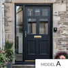 External Victorian Gaskell 5L 2P Front Door with Single Sidelight - Customisable: Size, Colour, Glass and Sidelight Options
