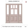 External Victorian Gaskell 5L 2P Front Door with Two Sidelights - Customisable: Size, Colour, Glass and Sidelight Options