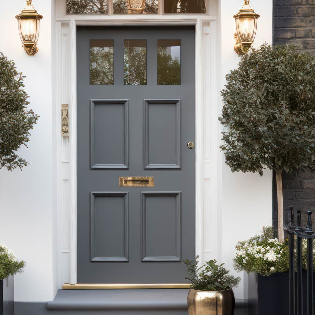 External Victorian Gaskell Made to Measure Front Door - 57mm Thick - Seven Colour Options - Toughened Double Glazing - 3 Pane