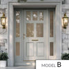 External Victorian Gaskell 5L 2P Front Door with Two Sidelights - Customisable: Size, Colour, Glass and Sidelight Options