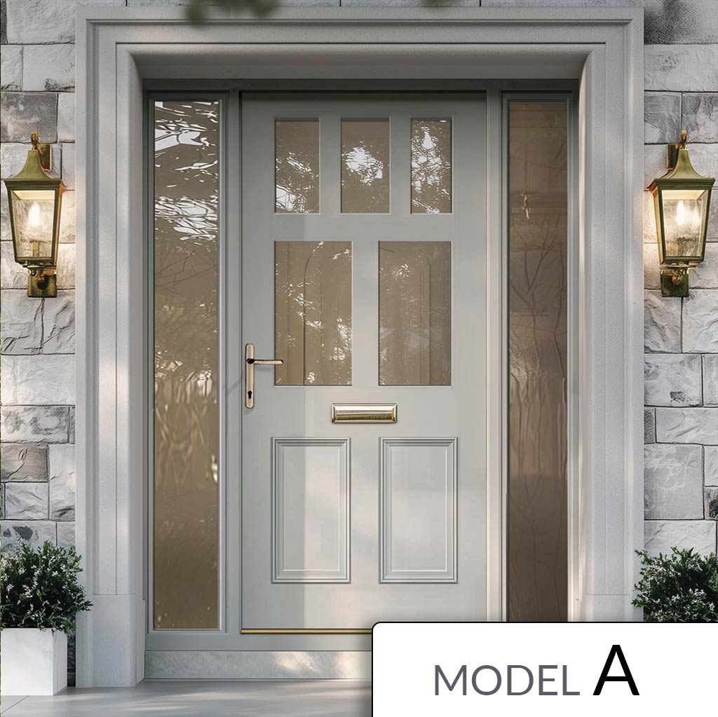 External Victorian Gaskell 5L 2P Front Door with Two Sidelights - Cust