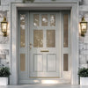 External Victorian Gaskell 5L 2P Front Door with Two Sidelights - Customisable: Size, Colour, Glass and Sidelight Options