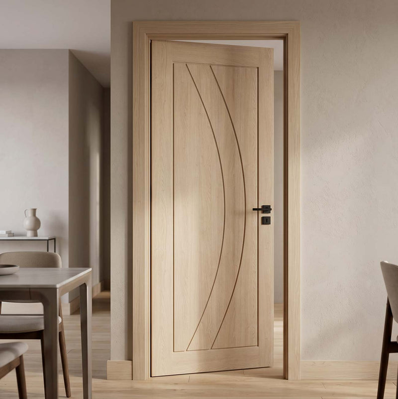 Girona Oak Flush Internal Door - 1/2 Hour Fire Rated - Unfinished
