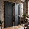 Greenwich Panel Black Painted Internal Door Pair - Prefinished