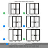 BlackRoom Divider - Greenwich Clear Glass Prefinished Door Pair with Full Glass Side
