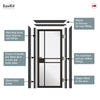 EasiKit Internal Door and Frame Kit - Greenwich Black Primed Internal Door - Clear Glass - Unfinished