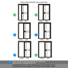 ThruEasi Black Room Divider - Greenwich Clear Glass Prefinished Door with Full Glass Side