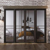 W8 Greenwich Room Divider Internal Door & Frame Kit - Clear Glass - Black Prefinished - 2031x2478mm Wide