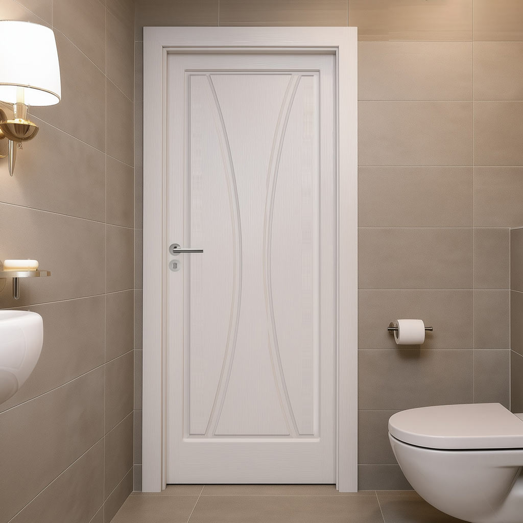 Gretna Lightly Grained Internal PVC Panel Door - Suitable for Bathrooms