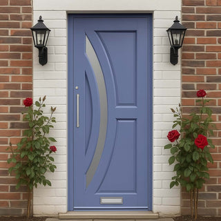 Image: Harrow Hardwood Front Door - Frosted Clear Toughened Double Glazing - Colour Options