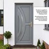 Harrow Hardwood Front Door - Frosted Toughened Double Glazing