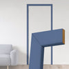 Made to Size Single Fire Door Frame and Simple Architrave Kit in Heather Blue Primed MDF - Suits 30 Minute Fire Doors