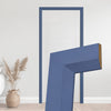 Made to Size Single Fire Door Frame and Modern Architrave Kit in Heather Blue Primed MDF - Suits 30 Minute Fire Doors