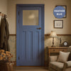UK Made to Measure - Wilton 1930'  Interior Door - Frosted Glass - Premium Primed - 7 Colour Options
