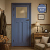 UK Made to Measure - Wilton 1930'  Interior Door - Frosted Glass - Premium Primed - 7 Colour Options