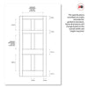 Exterior Colonial Made to Measure 6 Panel Front Door - 45mm Thick - Six Colour Options