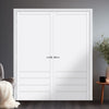 Hirahna Panel Solid Wood Internal Door Pair UK Made DD0109P - Cloud White Premium Primed - Urban Lite® Bespoke Sizes