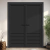 Hirahna Panel Solid Wood Internal Door Pair UK Made DD0109P - Shadow Black Premium Primed - Urban Lite® Bespoke Sizes