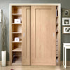 Minimalist Wardrobe Door & Frame Kit - Two Pattern 10 Oak 1 Panel Doors - Unfinished