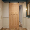 Top Mounted Black Sliding Track & Door - DX30's Panel Oak Internal Door