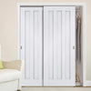 Minimalist Wardrobe Door & Frame Kit - Two Idaho Panel Doors - White Primed