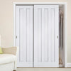 Minimalist Wardrobe Door & Frame Kit - Two Idaho Panel Doors - White Primed