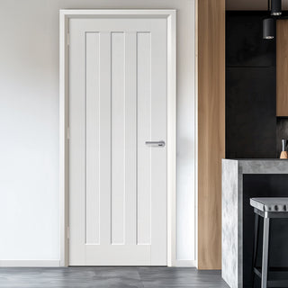 Image: EasiKit Internal Door and Frame Kit - Idaho 3 Panel Internal Door - White Primed