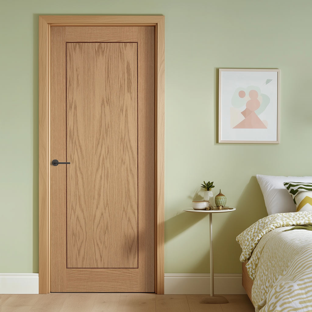 Fire Inlays Oak 1 Panel Inlay Flush Fire Internal Door - 30 Minute Fire Rated - Pr ...