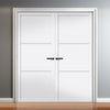 Iretta Panel Solid Wood Internal Door Pair UK Made DD0115P - Cloud White Premium Primed - Urban Lite® Bespoke Sizes