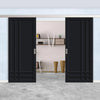 Double Sliding Door & Premium Wall Track - Eco-Urban® Irvine 9 Panel Doors DD6434 - 6 Colour Options