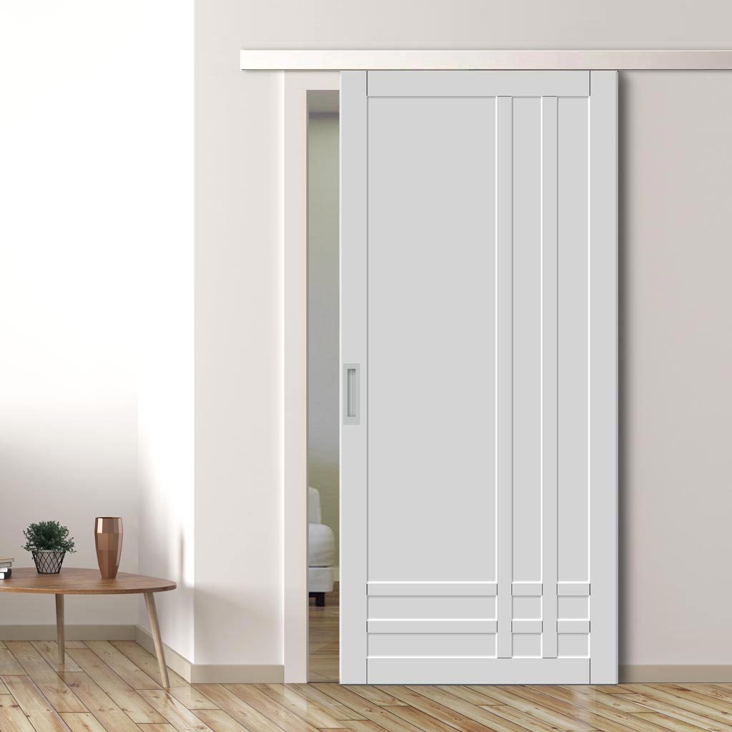 Single Sliding Door & Premium Wall Track - Eco-Urban® Irvine 9 Panel Door DD6434 - 6 Colour Options